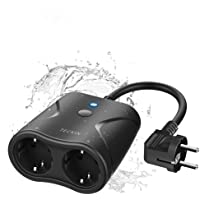 TECKIN Enchufe Inteligente Exterior Impermeable- 16A 4000W Enchufe WiFi para Exterior App Remota Toma de Wifi…